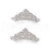 Brass Micro Pave Clear Cubic Zirconia Connetor Charms KK-E068-VB046-2