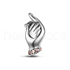 TINYSAND Rhodium Plated 925 Sterling Silver Hold the Hands European Beads TS-C-130-1