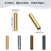 32Pcs 4 Colors Brass Cord Ends AJEW-LP0001-01-2