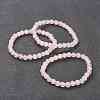 Natural Rose Quartz Beaded Stretch Bracelets BJEW-A117-B-11-1