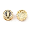 Brass Micro Pave Clear Cubic Zirconia Slide Charms KK-K342-09G-04-2