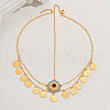 Elegant Middle Eastern Style Ramadan Zinc Alloy & Brass Coin Tassel Charm Head Women's Jewelry Chains FX1267-5
