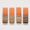 Transparent Resin & Walnut Wood Pendants X-RESI-S358-79B-B02-1