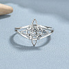 Witch Knot 925 Sterling Silver Finger Rings for Women FS-WG40E9F-01-1