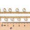 304 Stainless Steel Rhinestone Flat Round Tassel Twisted Chain Necklaces for Women NJEW-V010-01G-03-2