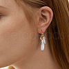 Mother's Day Jewellery Nuggets Natural Pearl Dangle Stud Earrings EJEW-G411-01G-3