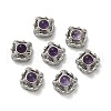 Brass Pave Natural Amethyst Multi-Strand Links KK-D366-01P-J-1