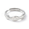 304 Stainless Steel Heart Beat Adjustable Rings RJEW-D006-16P-2