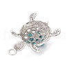 Synthetic Turquoise & Acrylic Beaded Flower Sea Animal Pendants PALLOY-JF03830-5