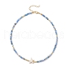Summer Beach Natural Amethyst & Green Aventurine & Dyed Agate Round Beaded Necklaces NJEW-JN05262-6