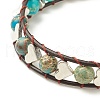 Natural Imperial Jasper(Dyed) Beaded Bracelet with Alloy Heart BJEW-JB08172-4