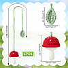 Handmade DIY Wool Crochet Mushroom and Leaf Pendant Decorations AJEW-WH0314-465-2