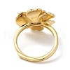 Rack Plating Flower Brass Micro Pave Clear Cubic Zirconia Adjustable Rings RJEW-S413-02G-3