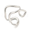 Non-Tarnish 304 Stainless Steel Irregular Open Cuff Ring for Women RJEW-A043-26P-1