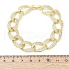 Brass Micro Pave Clear Cubic Zirconia Curb Chain Bracelets for Women BJEW-A034-04B-G-3