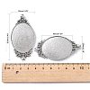 Vintage Tibetan Style Alloy Carved Rose Large Pendant Cabochon Settings TIBEP-N003-28AS-3
