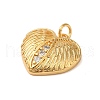 Rack Plating Brass & Clear Cubic Zirconia Pendants KK-S372-29G-2