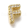 Rack Plating Brass Micro Pave Clear Cubic Zirconia Beads KK-G500-30G-F-1