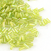 AB Color Plated Glass Bugle Beads SEED-R011-164-1