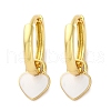 Heart Brass Enamel Hoop Earrings EJEW-Q048-02G-4