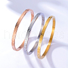 3Pcs Stylish Stainless Steel Hinged Bangle Set for Women CL4645-2