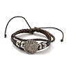 PU Imitation Leather Cord Triple Layer Multi-strand Bracelets BJEW-P329-03B-AS-1