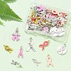 Awareness Ribbon Theme 50Pcs 9 Style Alloy Enamel Pendants & Awareness Ribbon Theme ENAM-YW0003-58-4