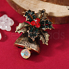 Christmas Theme Zinc Alloy Rhinestone Brooches for Backpack Clothes LK8386-15-1