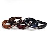 3-Loop Cowhide Leather Wrap Bracelets BJEW-F173-05-1