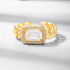 Vintage Style 925 Sterling Silver with Cubic Zirconia Cuff Rings for Women WL1450-3