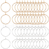Beebeecraft 100Pcs 2 Colors 316 Surgical Stainless Steel Wine Glass Charms Rings STAS-BBC0005-95A-1
