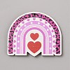 Single Face Printed Heart Wood Pendants WOOD-CJC0011-07F-1