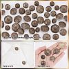 AHADERMAKER 50Pcs 5 Styles 1-Hole Alloy Shank Buttons BUTT-GA0001-21-3