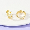 Brass Enamel Hoop Earrings EJEW-S277-01G-3