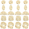 BENECREAT 20Pcs 5 Style Brass Connector Charms KK-BC0008-13-1