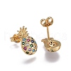 Brass Micro Pave Cubic Zirconia Stud Earrings EJEW-L224-40G-2