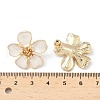 Flower Alloy Enamel Stud Earrings EJEW-P310-01G-01-3
