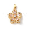Brass Micro Pave Clear Cubic Zirconia Pendants ZIRC-D276-01G-B01-1