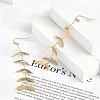 304 Stainless Steel Leaf Stud Earrings for Women EJEW-R008-02G-3