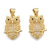 Brass Micro Pave Clear Cubic Zirconia Pendants KK-G431-12G-2