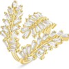 Brass Micro Pave Cubic Zirconia Open Cuff Rings for Women FS-WG08AC7-01-2