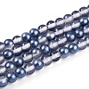 Baking Painted Transparent Glass Beads Strands DGLA-N011-4mm-08-1