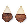 Walnut Wood & Luminous Glow in the Dark Resin Pendants RESI-N039-73-4