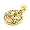 Brass Micro Pave Cubic Zirconia Pendants KK-K354-03G-03-2