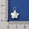 925 Sterling Silver White Enamel Flower Charms STER-D304-03S-3