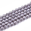 Opaque Solid Color Glass Beads Strands GLAA-Q080-4mm-B01-1