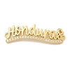 Brass Clear Cubic Zirconia Word Honduras Connector Charms KK-K293-40G-02-1