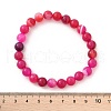 Natural Striped Agate/Banded Agate Beaded Stretch Bracelets BJEW-JB02564-7