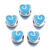 Alloy Enamel European Beads MPDL-T005-002B-RS-1