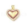 Brass Micro Pave Cubic Zirconia Pendants KK-Q066-18A-G-1